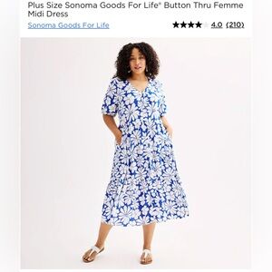 Sonoma Goods For Life Blue Floral Midi Dress